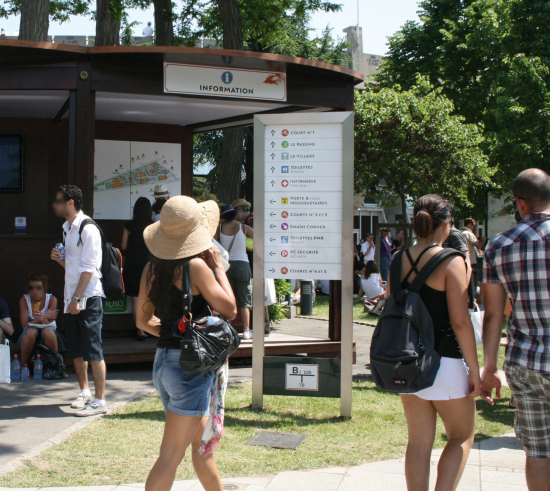 signalétique stade roland garros