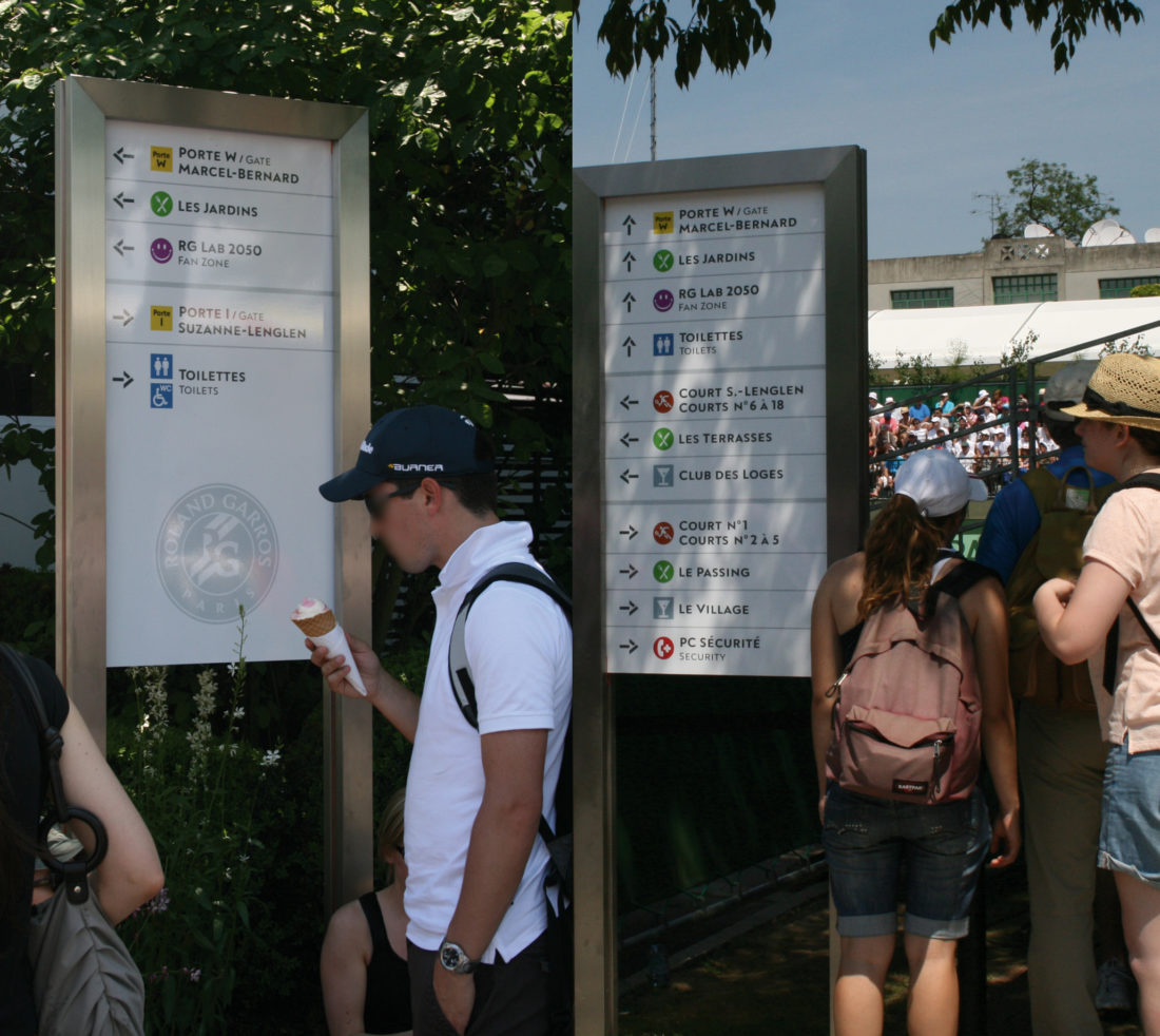 signalétique stade roland garros