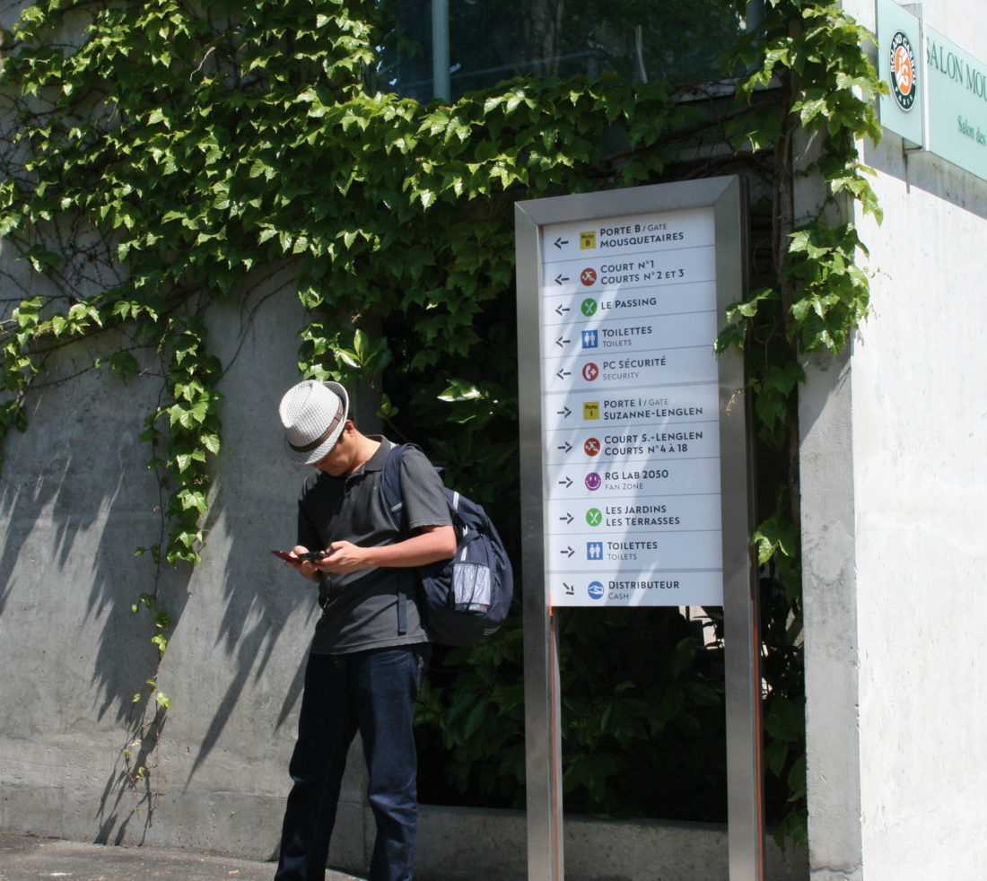 signalétique stade roland garros