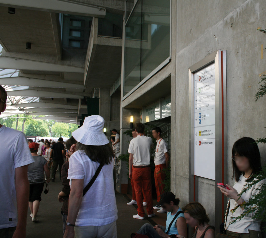 signalétique stade roland garros