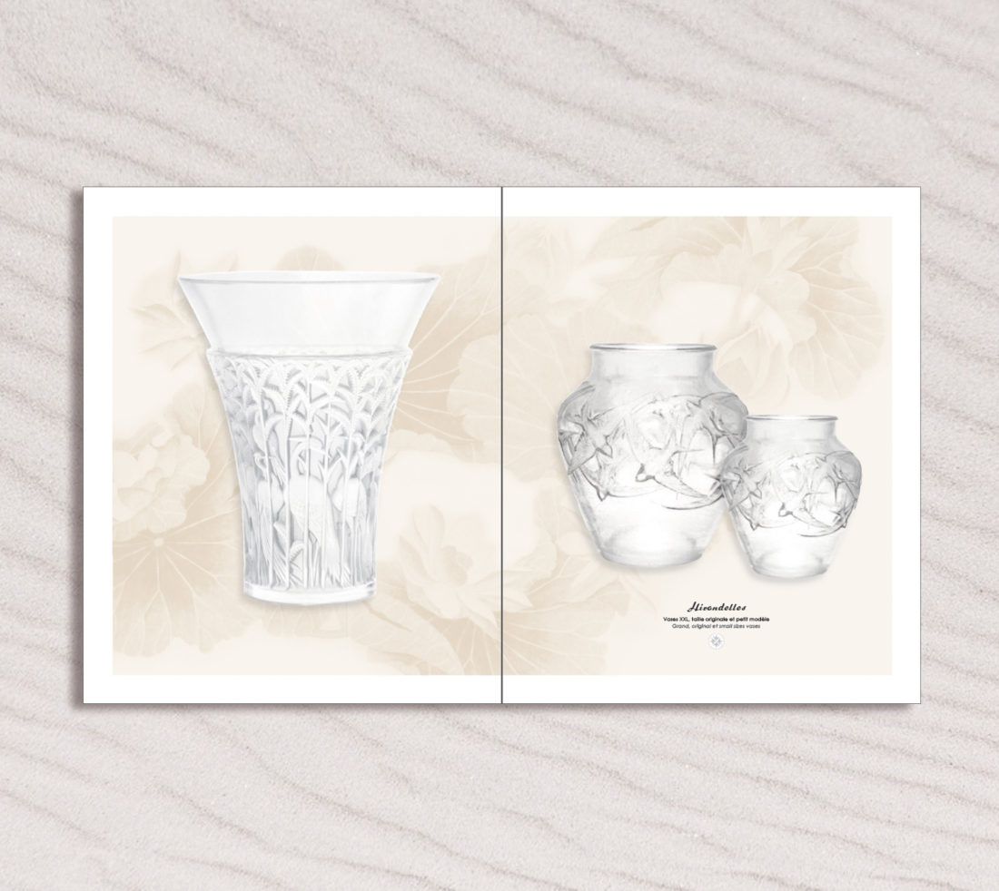 brochure lalique collection art décoratif art nouveau vintage cristal