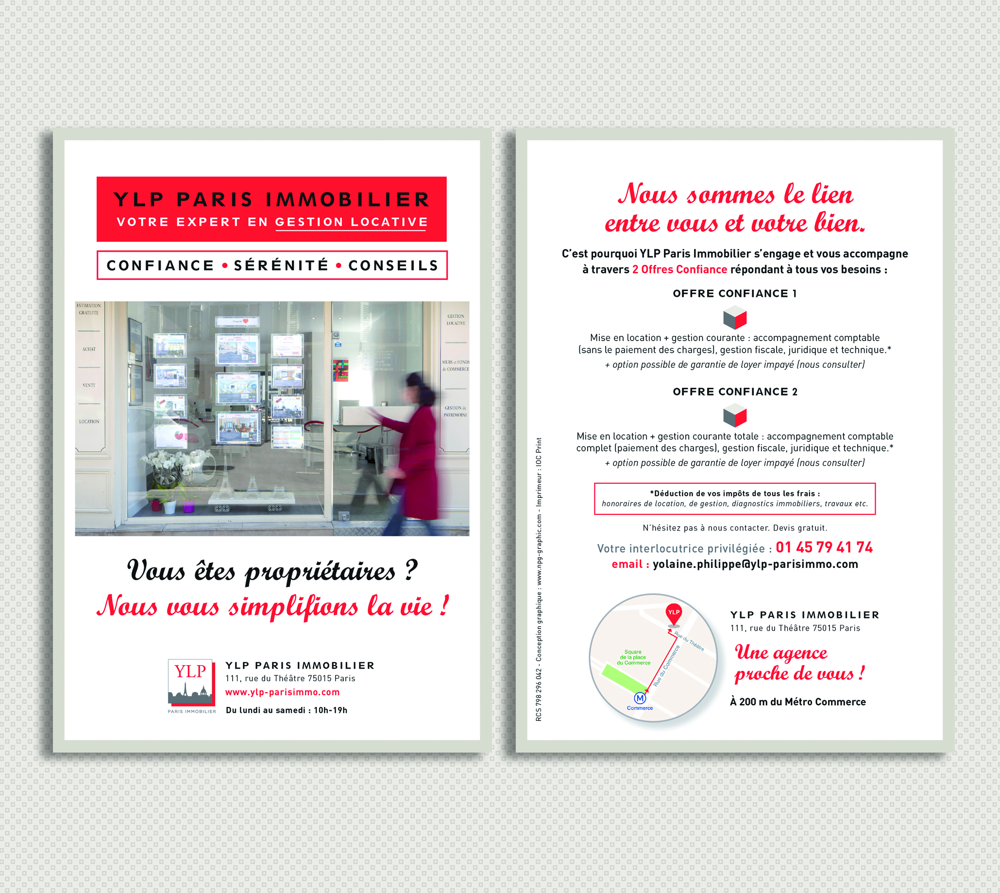 communication identité flyer YLP Paris Immobilier