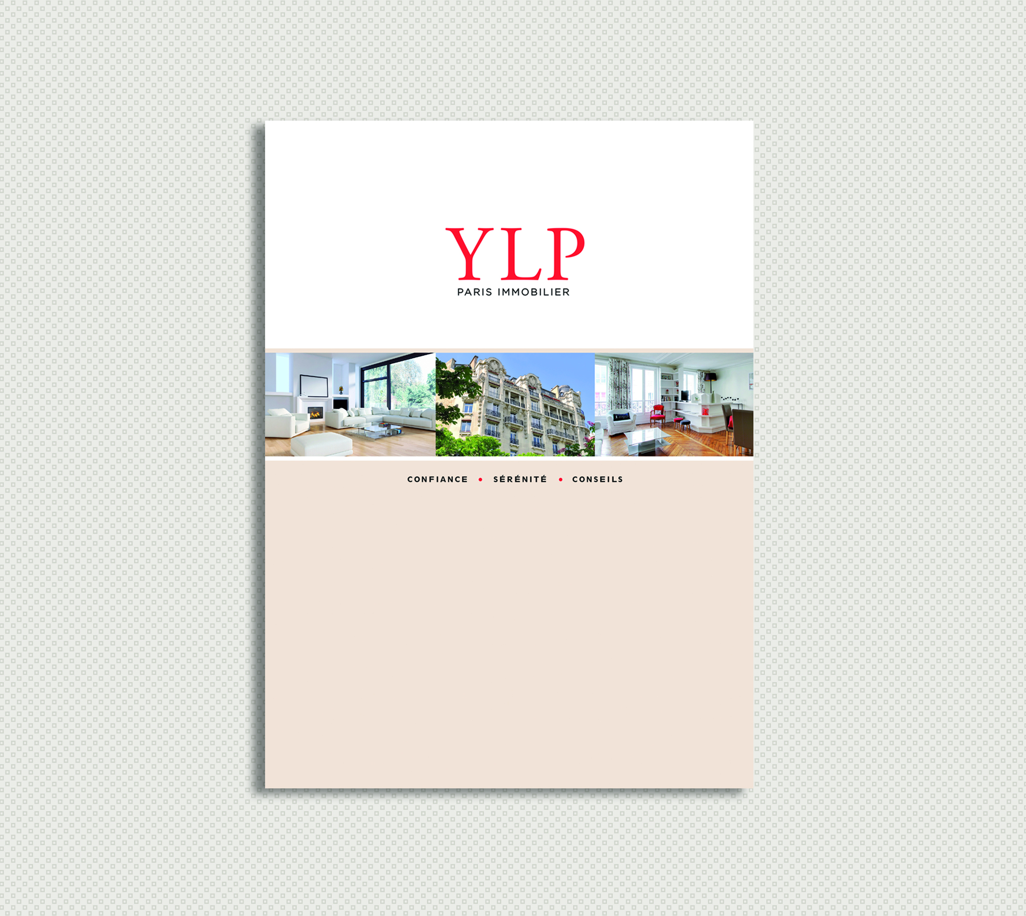 communication identité plaquette YLP Paris Immobilier